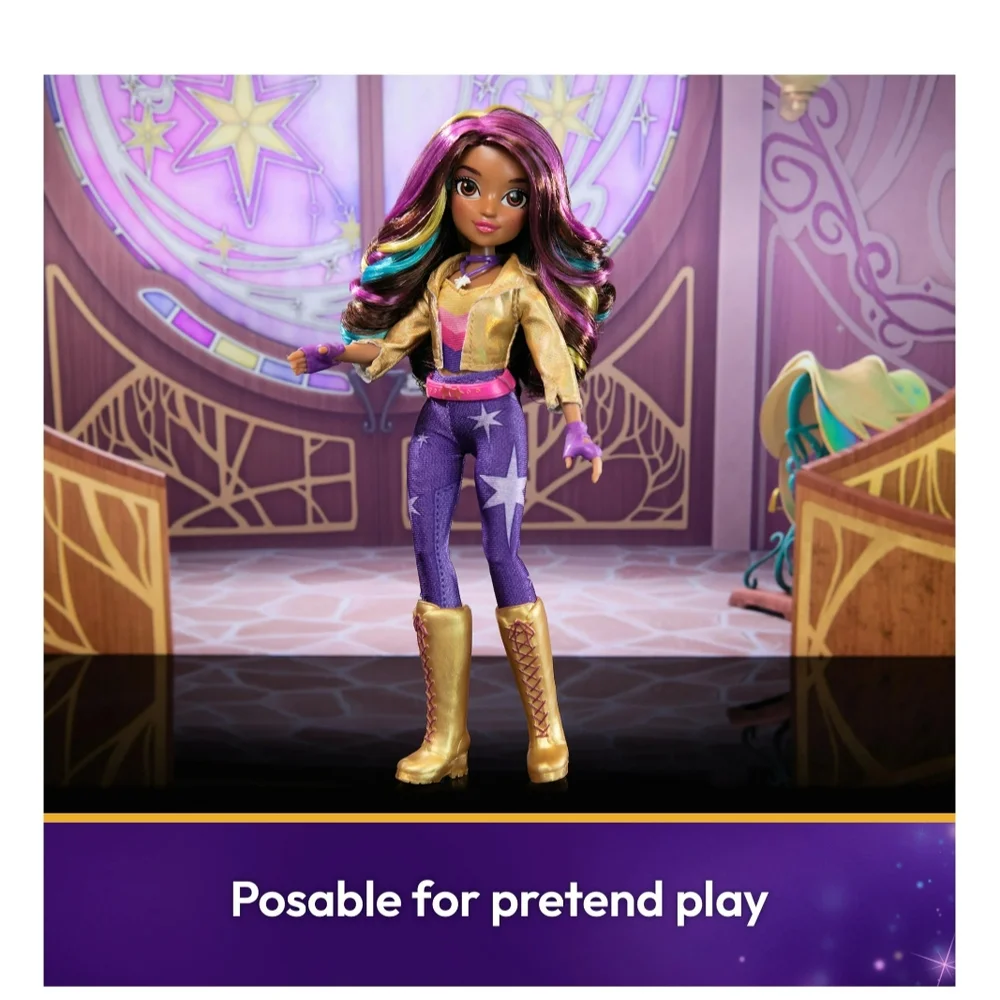 Purple and Gold Fashion Dolls with Articulated Poses
